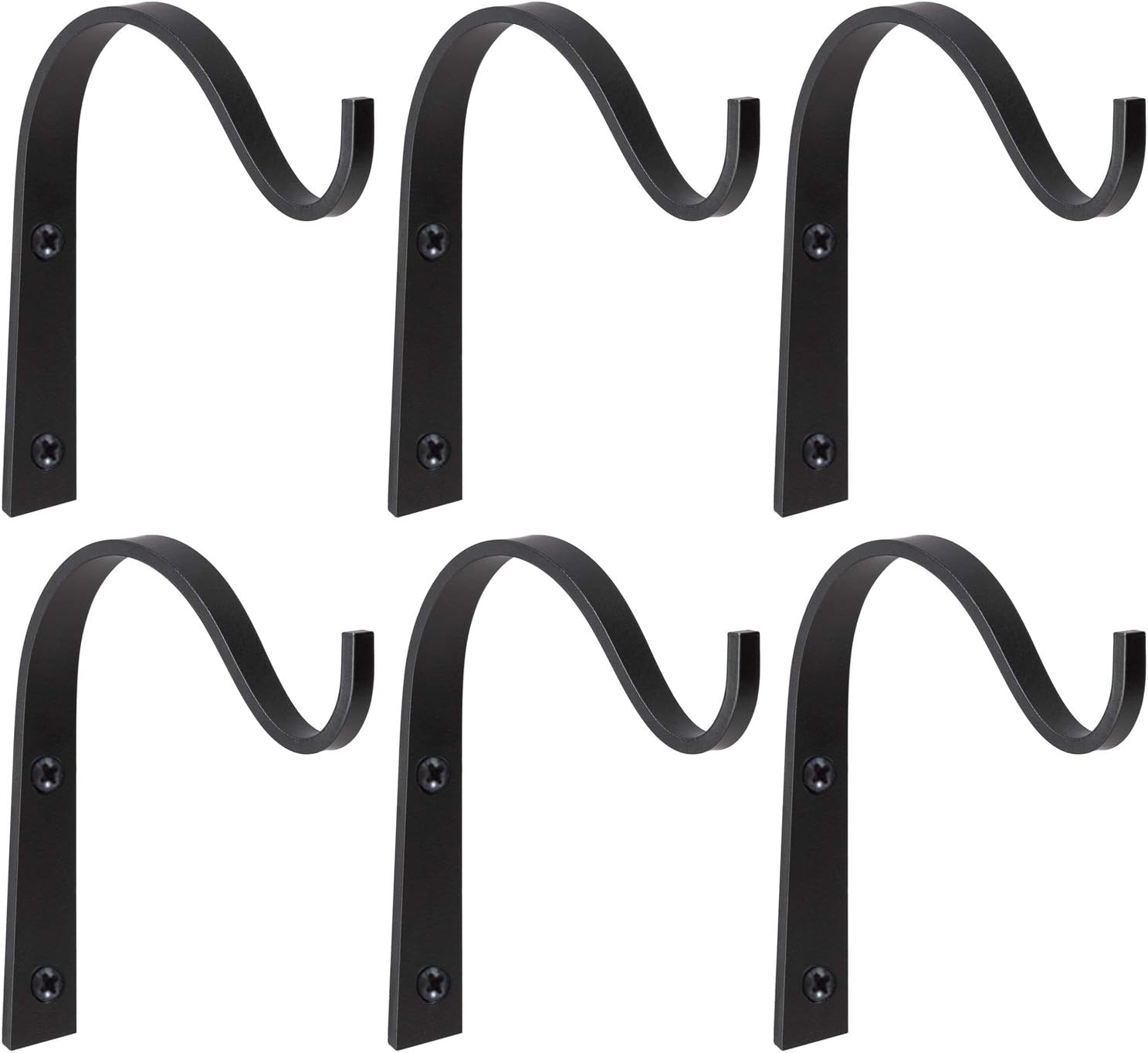 Mkono 6 Pack Iron Wall Hooks for Hanging Plant Lanterns, Plant Hanger Fence Metal Bracket for Bird Feeders, Wind Chimes, Mason Jar Sconces, Light Outdoor Indoor Rustic Home Decor, 3 Inch