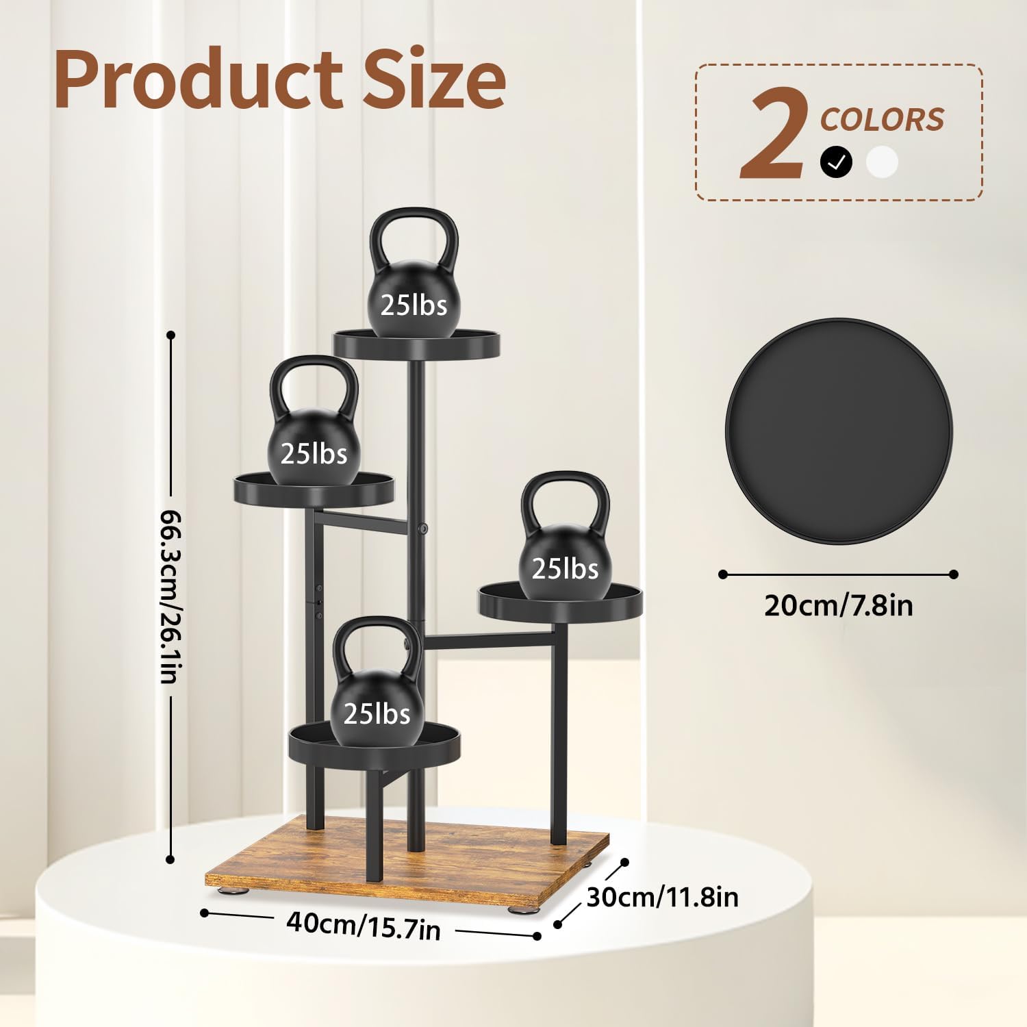 LASZOLA Black 4 Tier Plant Stand Indoor Heavy Duty Rack for Modern House Planter, Metal and Wooden Vertical Organizer Decor Narrow Bathroom Floor, Sturdy Multi Level Flower Holder Raised, Cat Proof