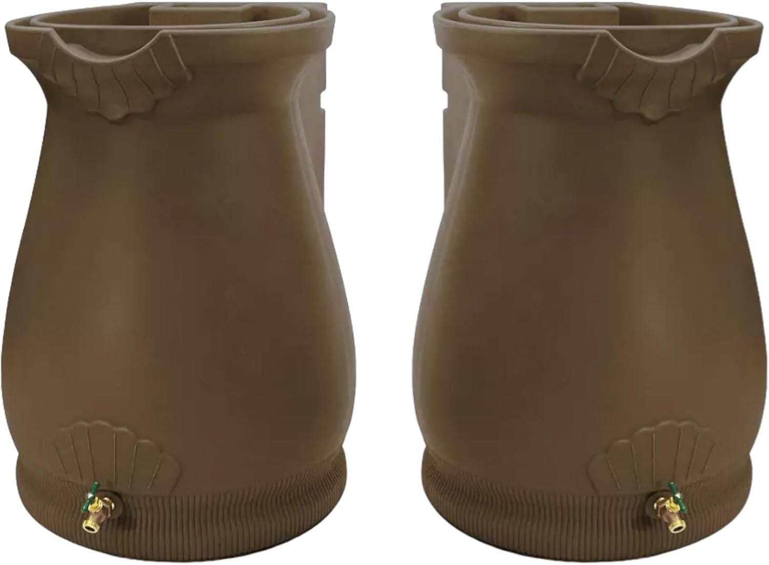 65-Gallon Urn Rain Wizard Decorative Barrel (Oak, 2 Pack)