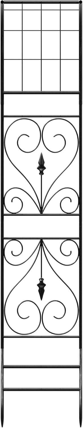 Jardineer Metal Garden Arbor,104.3-Inch Tall,Flat-Top Wrought Iron Outdoor Archway,Heavy-Duty Trellis for Climbing Plants,Perfect for Backyard Garden Entrance,Designed for Roses and Wisteria (Black)