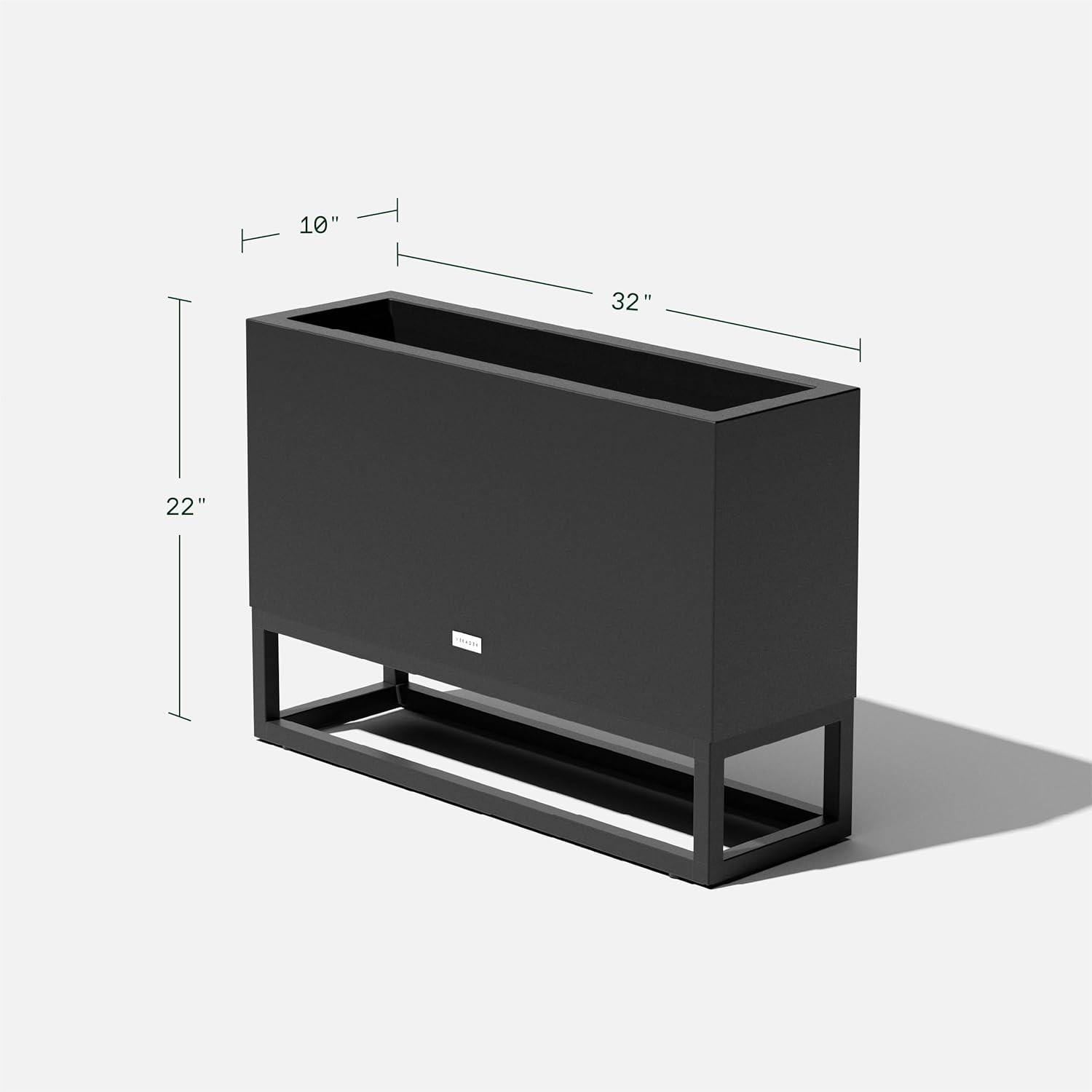 Veradek Block Series Raised Long Box Planter for Patio & Garden | Durable All-Weather Use with Aluminum Stand | Modern Décor for Herbs, Flowers