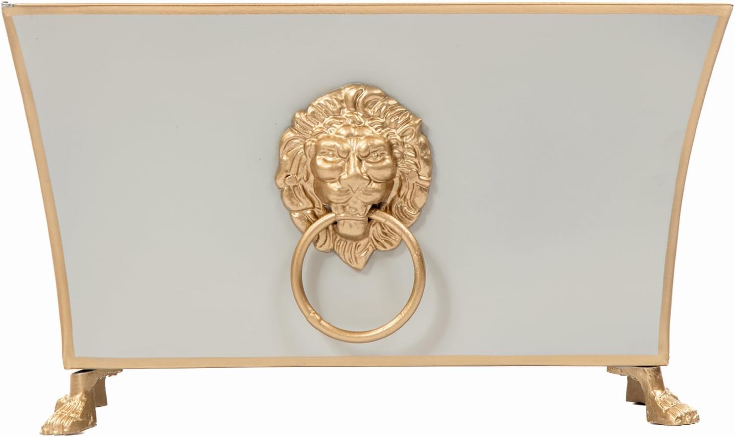 Jaye's Studio Paws and Claws Regency Fluted Rectangular Cachepot, Taupe Metal Planter for Indoor Plants, Rectangle Flower Plant Pot, Wedding Decor Centerpiece Planter, 12 Inch