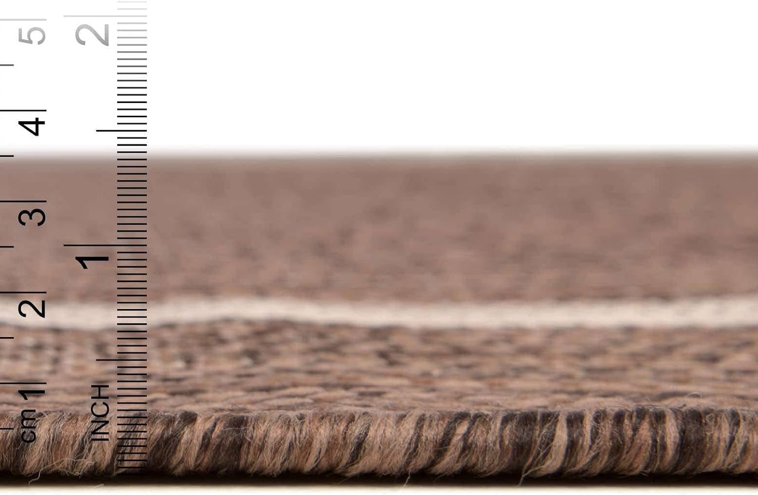 Unique Loom Outdoor Border Collection Area Rug - Soft Border (13' Round, Brown/ Ivory)