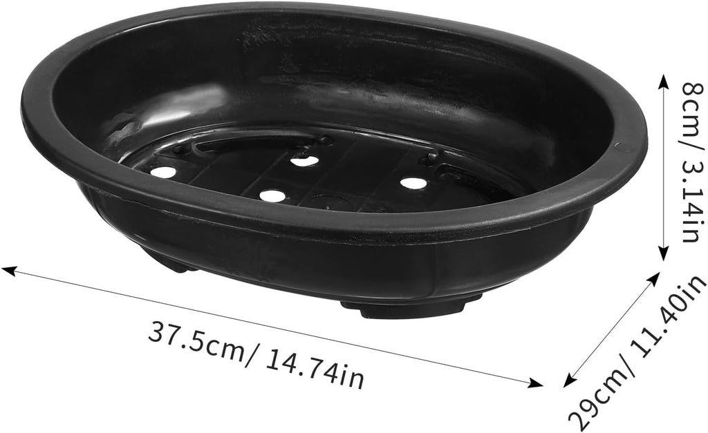 ERINGOGO 6 PCS Bonsai Training Pots, 15'' Oval Bonsai Planter Pot with Drainage Hole, Plastic Large Deep Flower Pot Plants Growing Pots for Nursery, Garden, Balcony