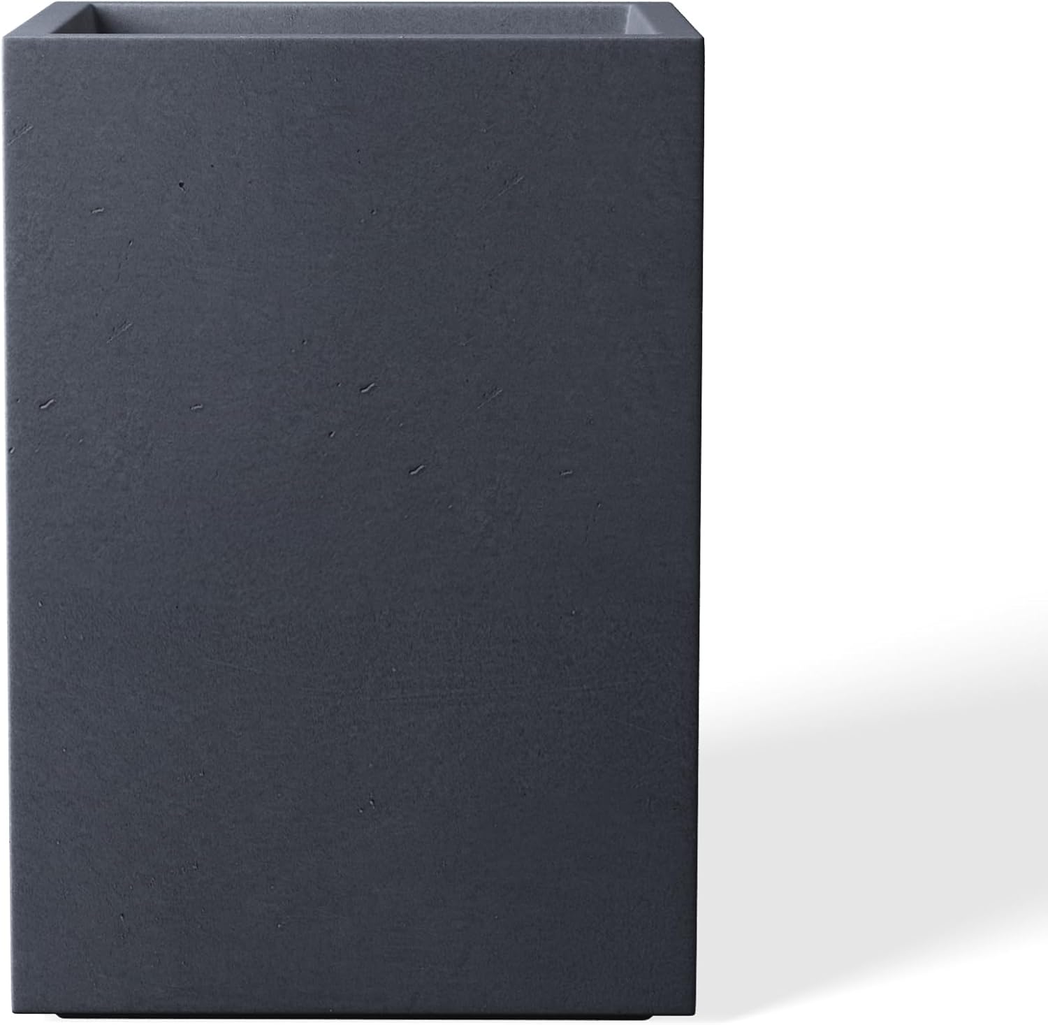 Kante 18.5" H Tall Rectangular Concrete Planters, Outdoor Indoor Lightweight Plant Pots with Drainage Hole and Rubber Plug, Modern Style for Home Garden Patio, Charcoal