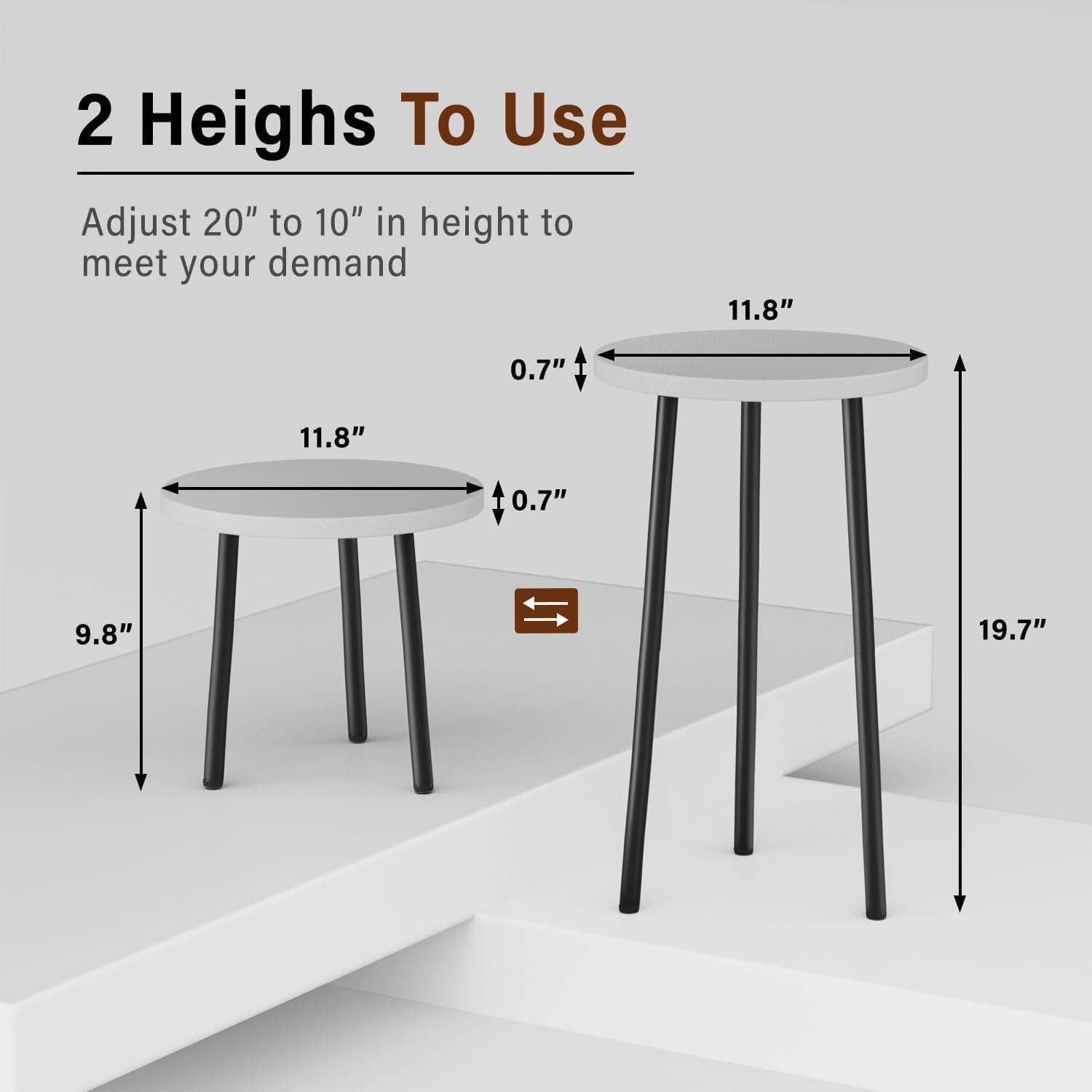 Plant Stand Indoor 20 Inch: Mid Century Plant Holder 2 Pack Corner Plant Stand - Tall Plant Table for Indoor Plants Home & Garden Decor