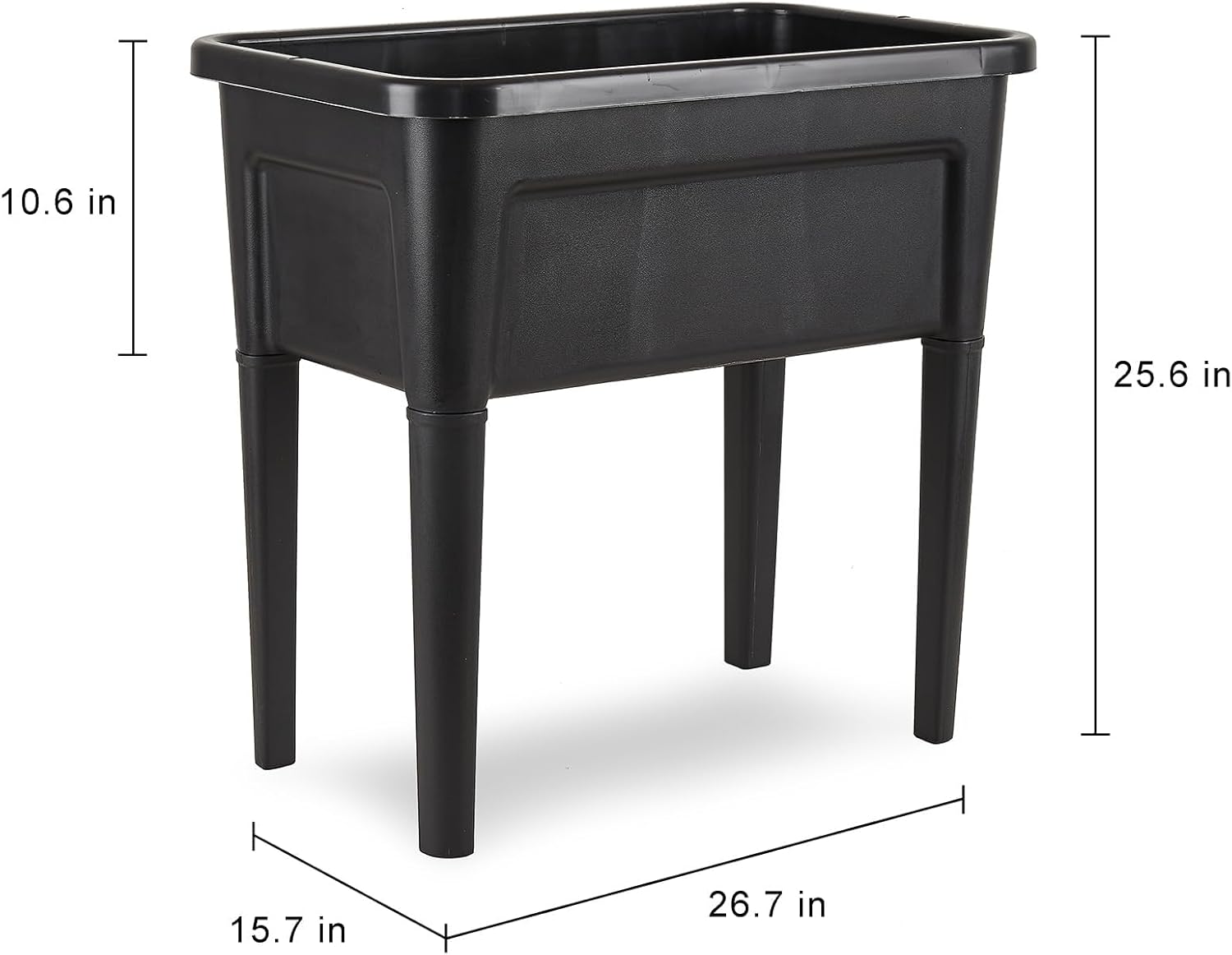 4 Pcs Plastic Raised Garden Beds with Legs，16 Gallon Outdoor Elevated Garden Planter Box，Perfect for Flowers, Vegetables, and Herbs