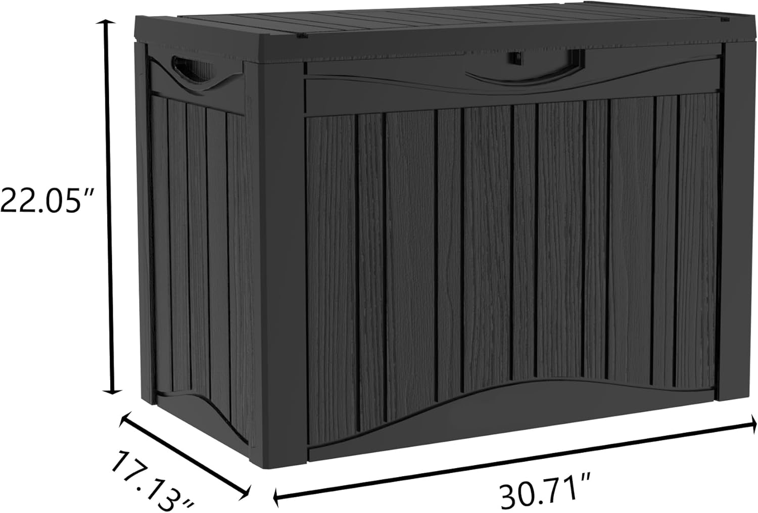 50 Gallon Plus Resin Deck Box, Waterproof Outdoor Storage Bin for Patio, Poolside, and Garden, Lockable & UV-Resistant, Ideal for Small Spaces, Black