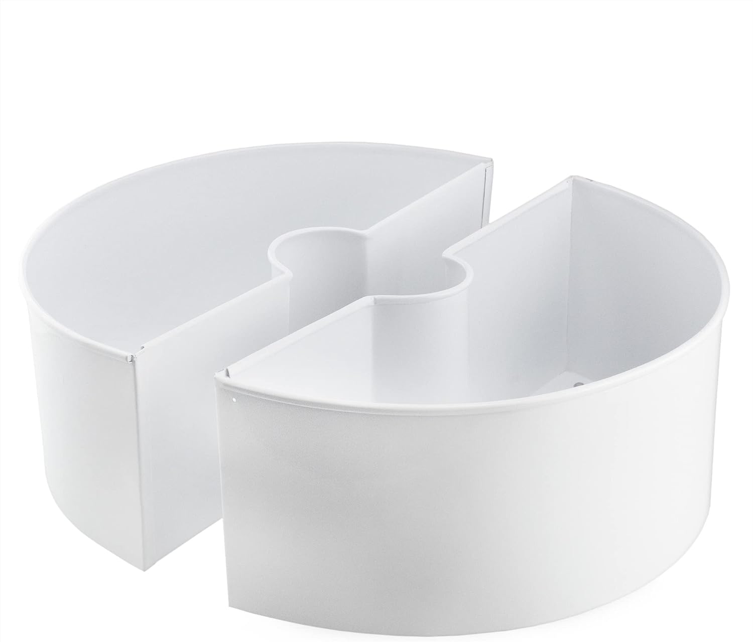 AuldHome Design Umbrella Planter for Patio Table w/Umbrella Hole (White), Enamelware Half-Circle Planter Pots