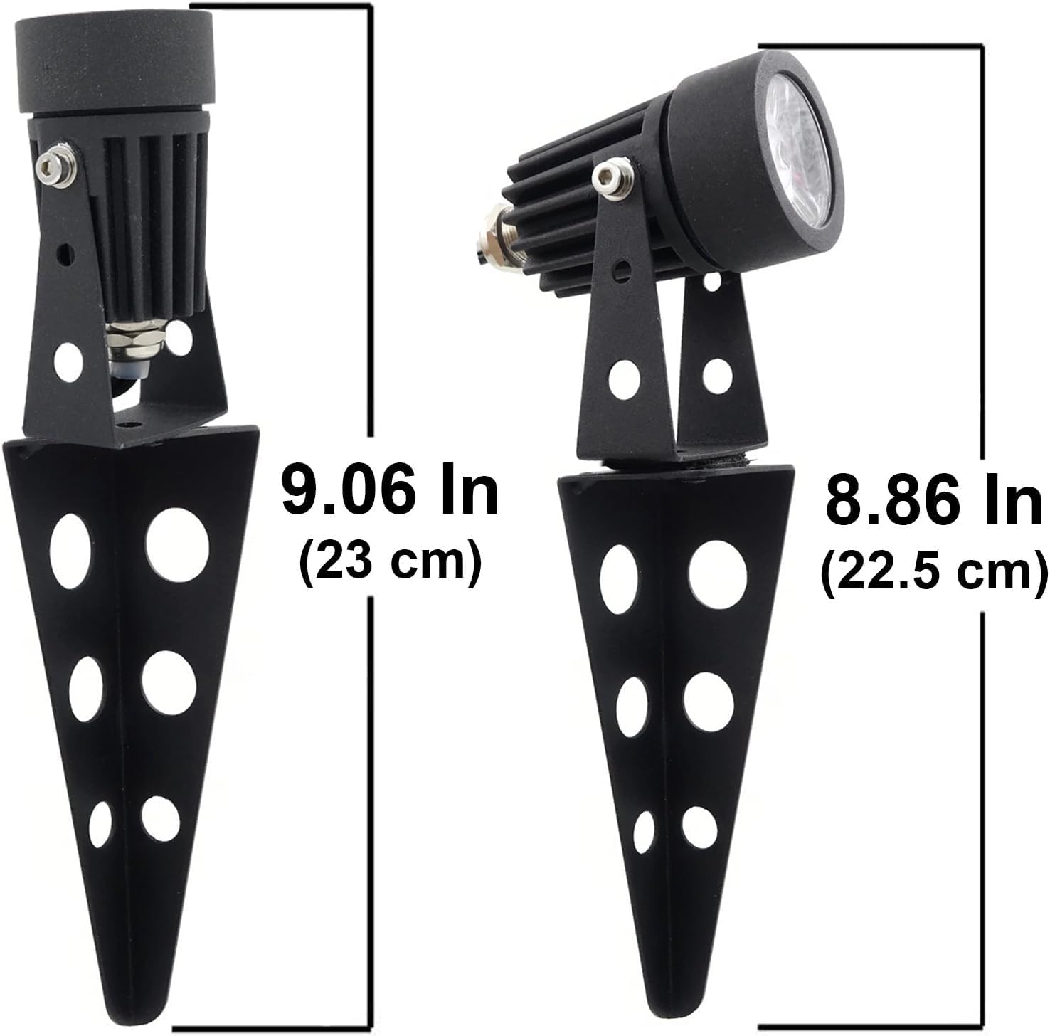 Mini 50X Twin Solar-Powered Flag Pole Light Cast Aluminium Cool White LED Spotlight 60-100 Lumen Per Light Fixture for Outdoor Garden Yard Landscape Downlight