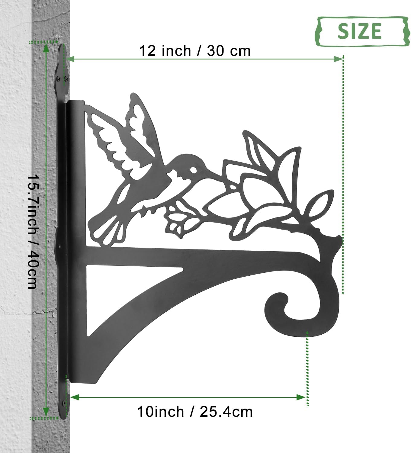 ATKKE Hanging Plant Bracket Hangers Indoor Iron Wall Mount,11” Hummingbird Silhouette Ornamental Iron Hangers Hookers for Flower Pot Lantern Bird Feeder Wind Chimes