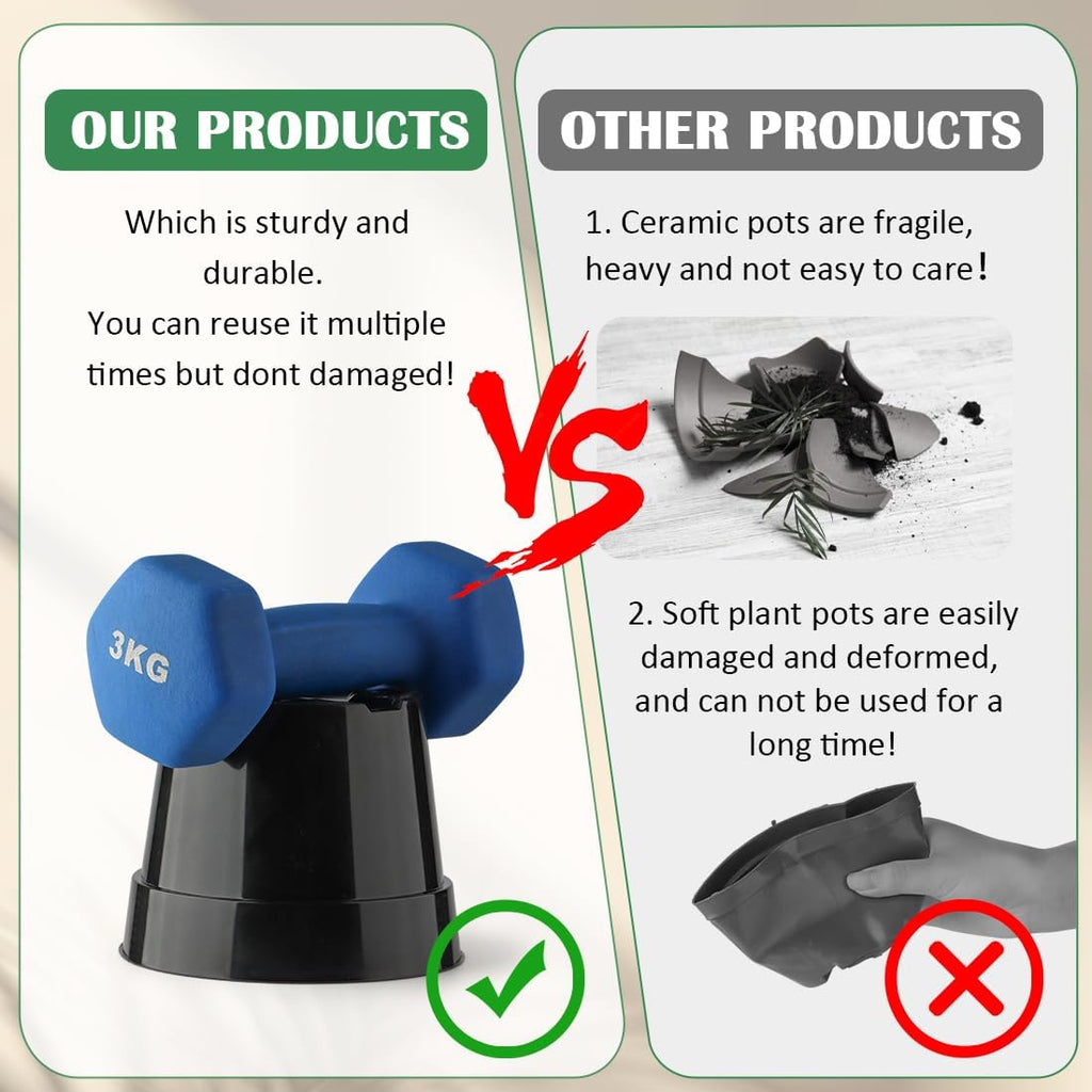 20 Pack Plant Pots, 6 Inch Plastic Plant Planter with Saucers and Mesh Mats, Durable Flower Pots with Drainage Holes Perfect for Indoor Outdoor, Black