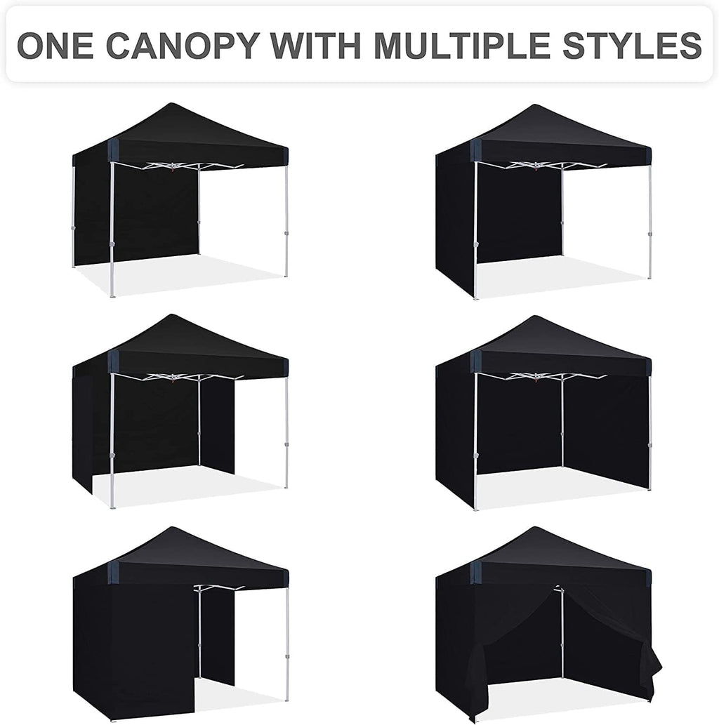 10x10 pop up Canopy Tent, Eazy up Outdoor Patio Canopy Tent with sidewalls, Heavy Duty Commercial Instant Canopy Tent with Sand Bags for Deck, Party, Camping， Backyard, Playground, Black