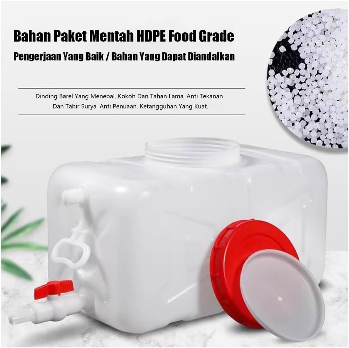 Plastic Water Tank 25L/35L/50L/80L/110L/200L Water Container，Rain Water Tank，Food-Grade Rectangular Thickened Water Tower with Faucet for Household Water Storage(Size:110L)