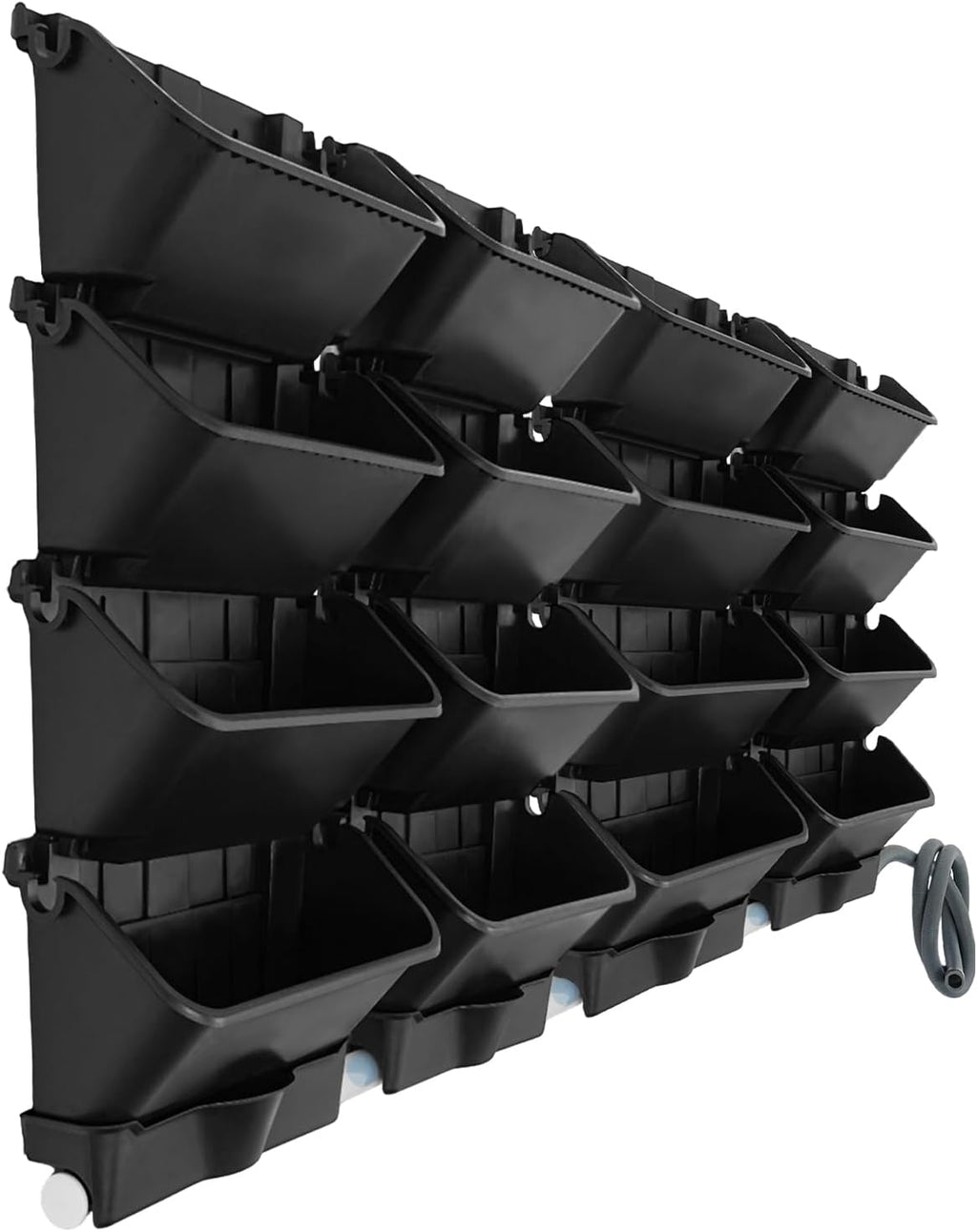 20 Pack Self Watering Wall Mounted Planter, Indoor and Outdoor Vertical Planter Wall Mounted Planter for Patio Outdoor Decor with Drainage Holes, Vertical Garden Planters for Indoor Plants- Black