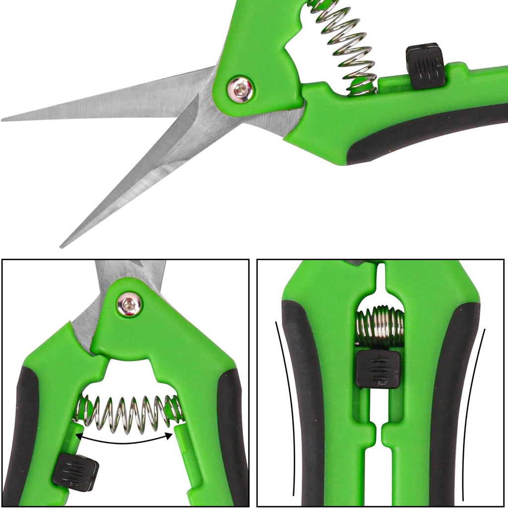 15 Pack 6.5 Inch Green Garden Pruning Scissors, Stainless Steel Blades Hand Pruner, Sharp Point Gardening Shears Cutter, A Must-have Gardening Pruning Shear, Supplies & Accessories