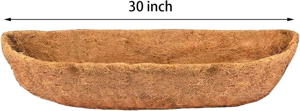 2 pcs Garden Coconut Planter Liners Preformed Window Box Liners Natural Trough Coco Liner Coir Mats (30 inch)