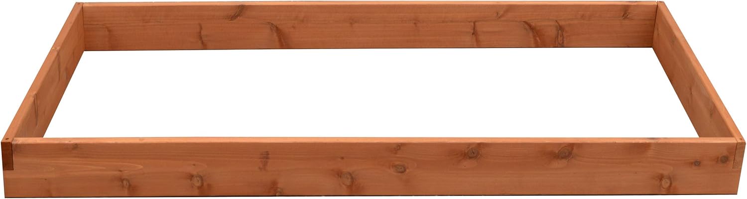 Red Cedar Wood Raised Vegetable Garden Bed - Amish Made in USA (5.5" Raised Bed, Cedar Stain)