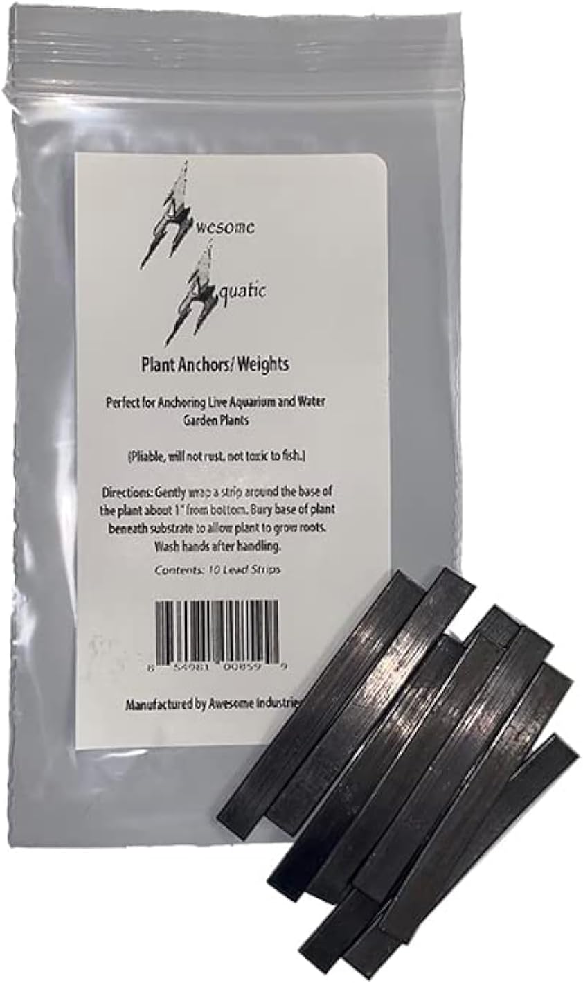 Awesome Aquatic Plant Anchors/Weights Strips Lead Ribbon Live Plants Weight Anchor Aquarium (10 Pack Strips)