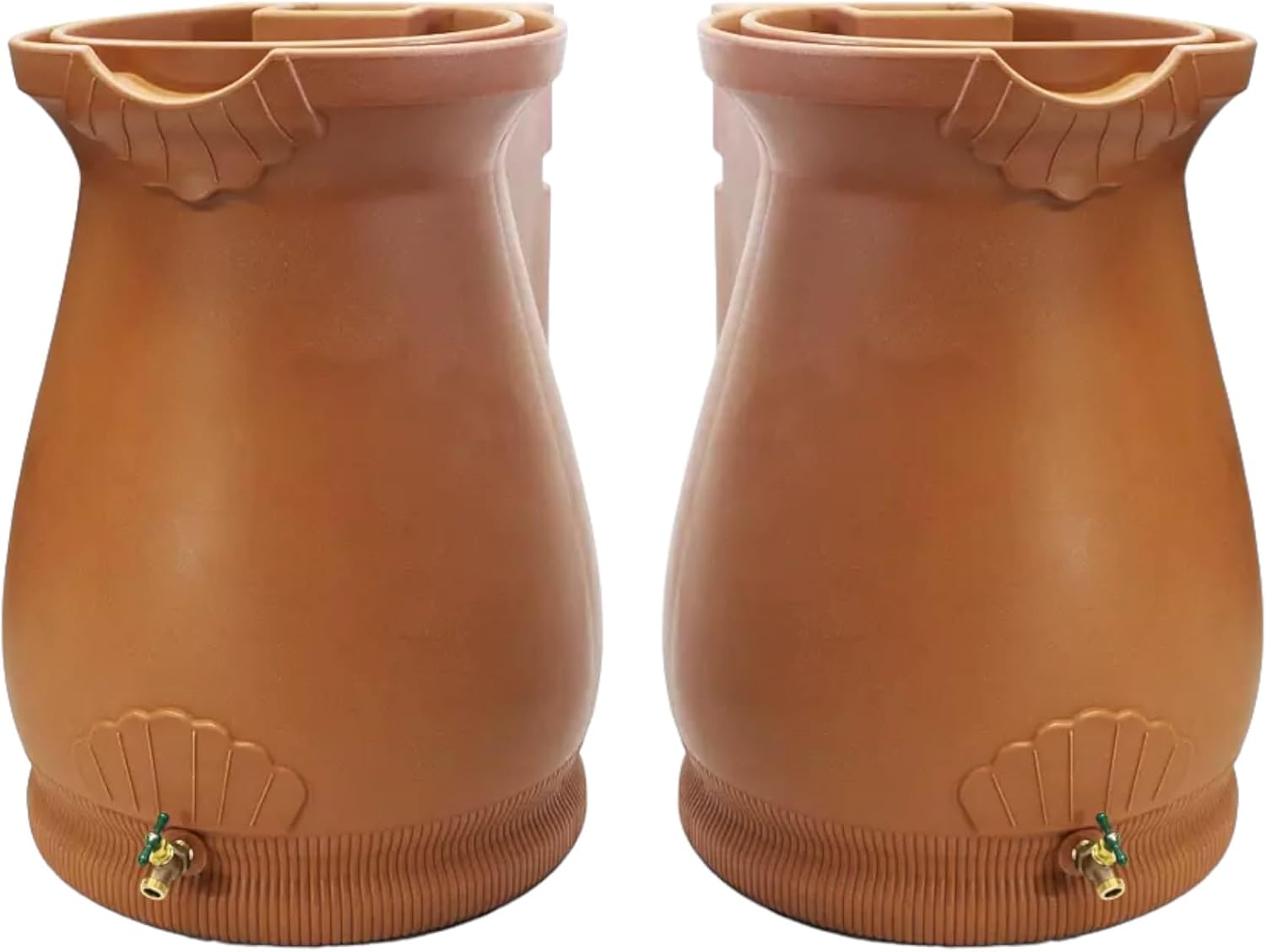 65-Gallon Urn Rain Wizard Decorative Barrel (Terracotta, 2 Pack)