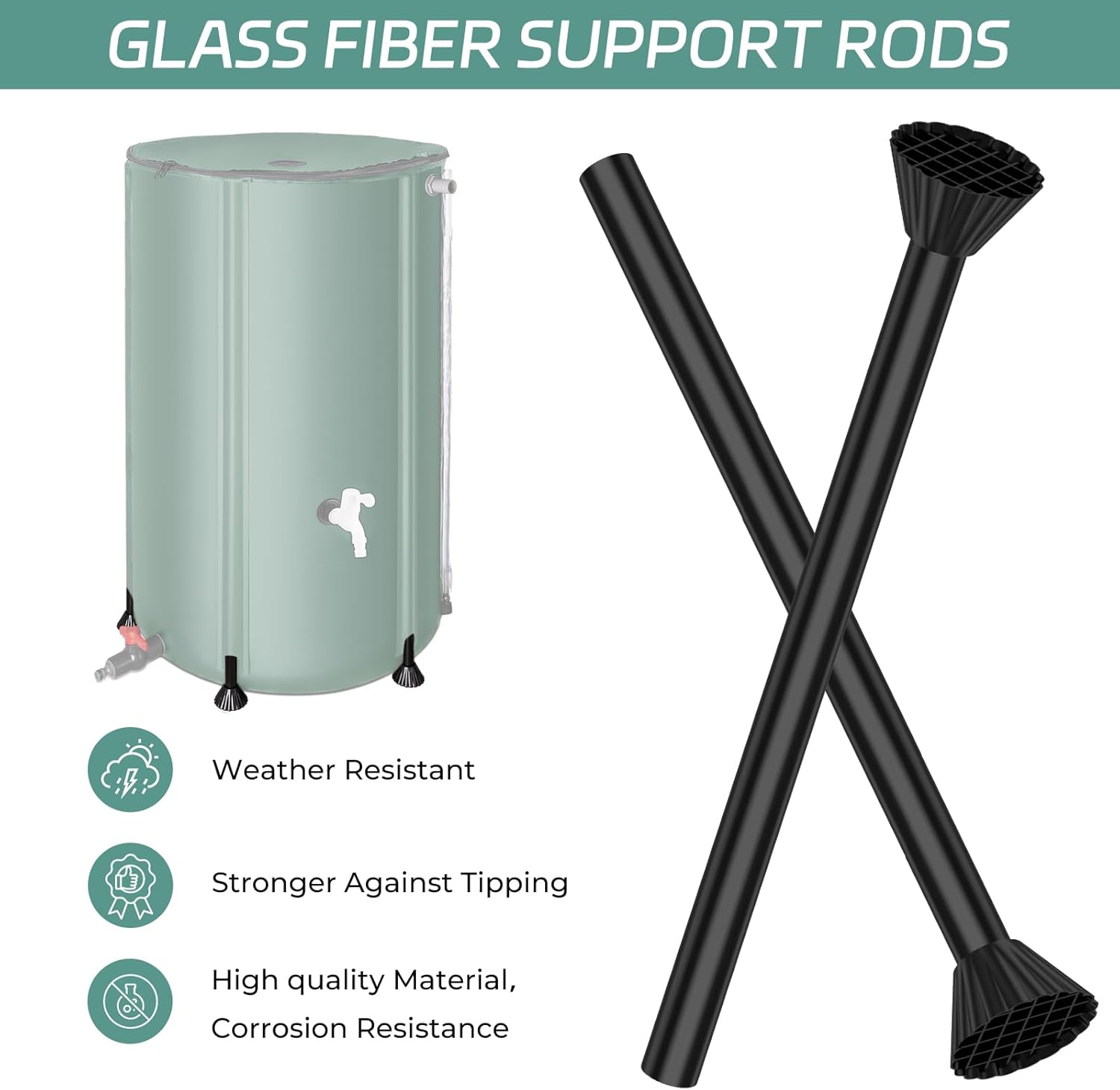 Rain Barrels to Collect Rainwater from Gutter - Rain Collection Barrel Water Barrel Rainwater Collection System Collapsible Rain Barrel Include Filter Two Spigots and Overflow Kit (100 Gallon, Green)