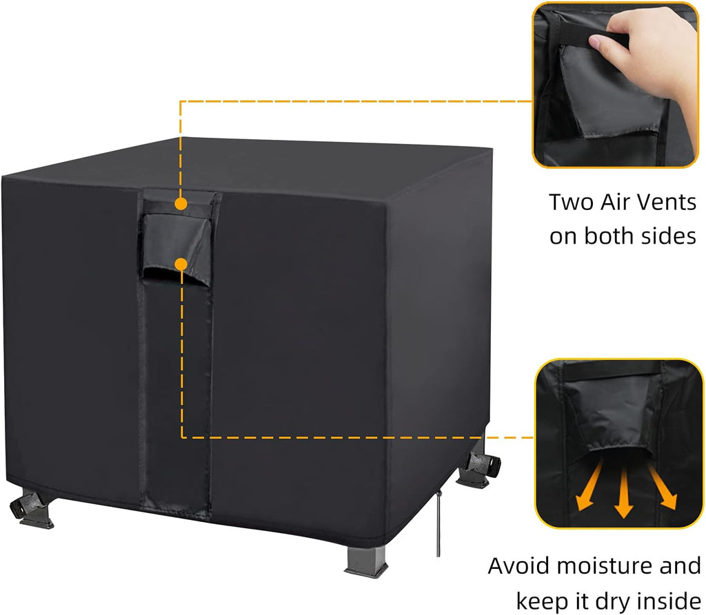 Fire Pit Cover, 28 inch Firepit Covers Square Gas Fireplace Oxford Fabric Square Fire Pit Table Propane Fire Pit for Outdoor Patio Garden- 28 X 28 X 25 inch