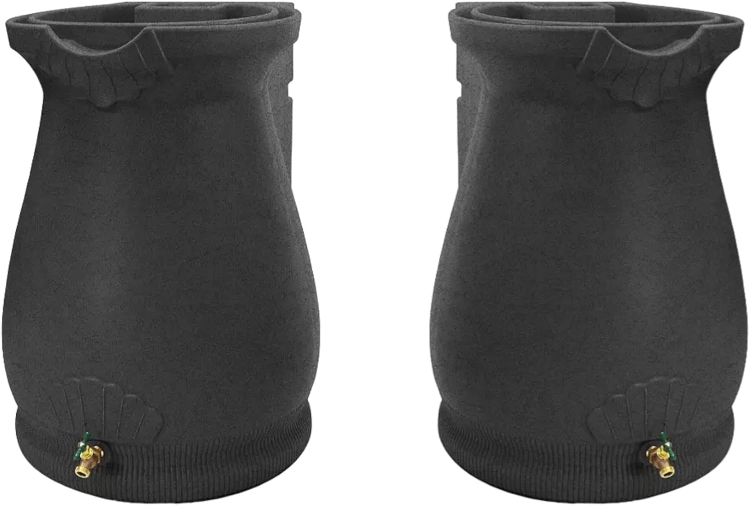 65-Gallon Urn Rain Wizard Decorative Barrel (Dark Granite, 2 Pack)