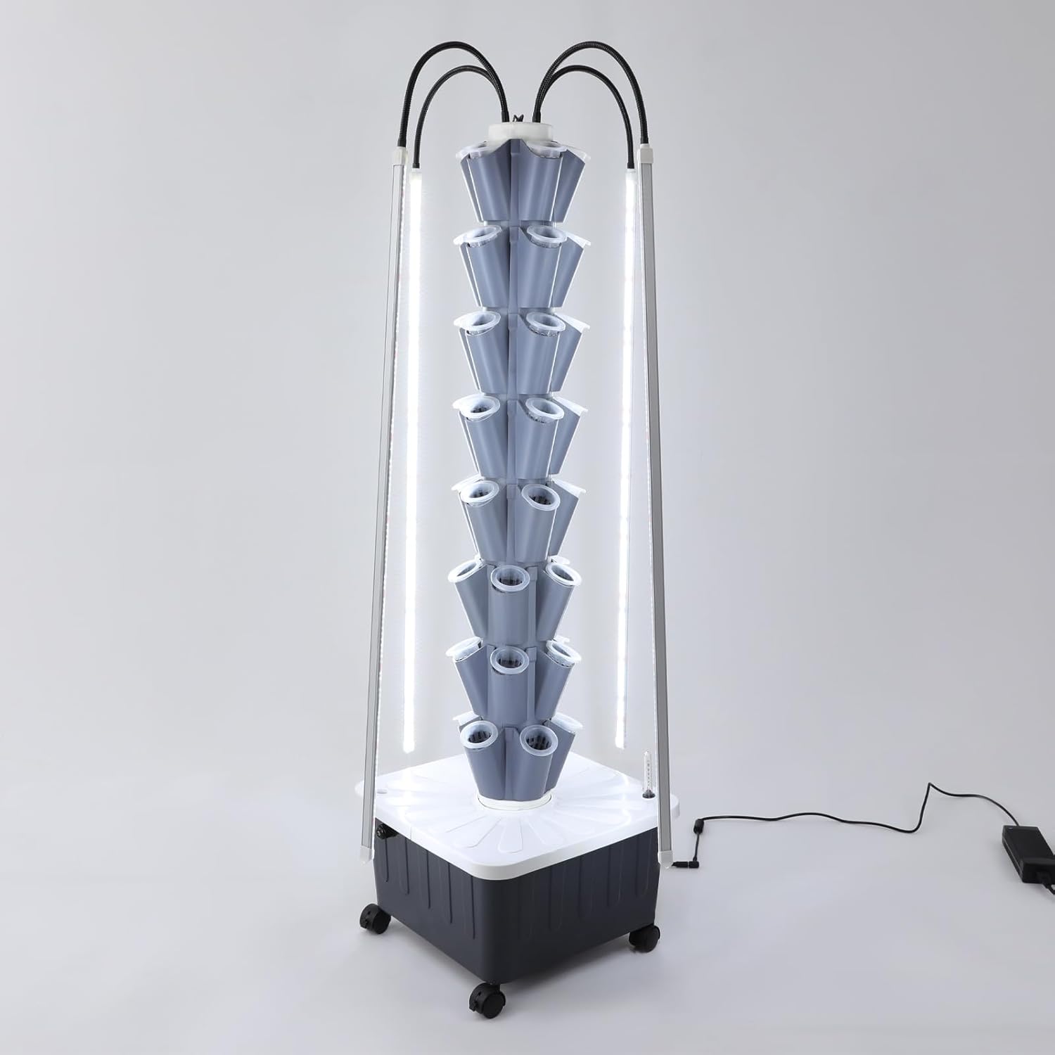 Hydroponic Tower, Vertical Planter Tower, 40 Planting Holes Water Planting Growing System Kit, Hydroponics Growing System Container with LED Grow Light for Herbs, Fruits and Vegetables