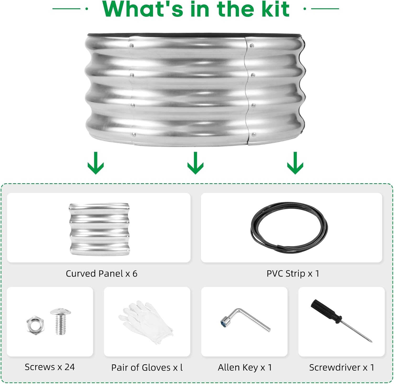 JERIA Raised Garden Bed,Galvanized Raised 2×2×1ft Planter Boxes Outdoor with Easy Assembly, Round Garden Bed for Vegetables, Fruits, Flowers