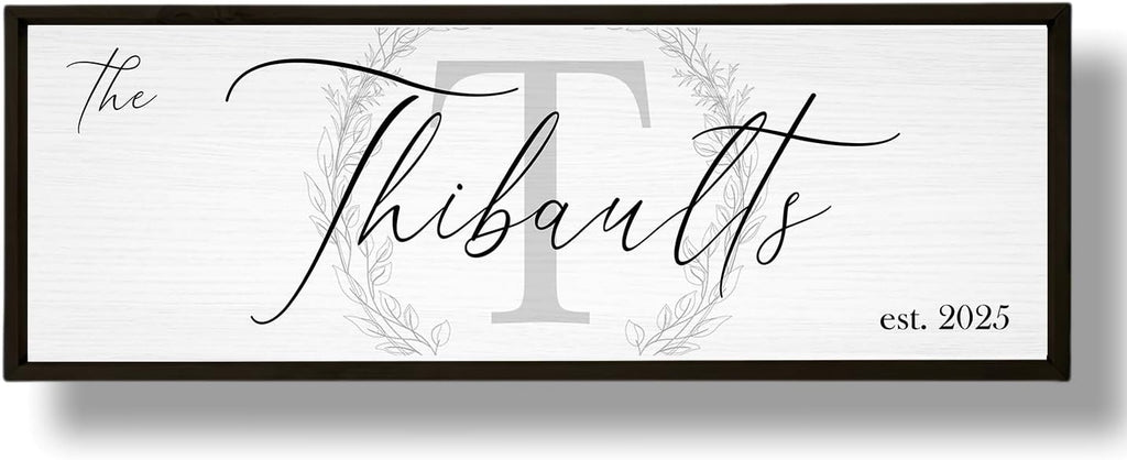 Last Name Signs for Home, Personalized Wall Decor, Monogram Gifts, Framed Wooden Family Name Sign for Home Decor, Custom Wood Signs, Established Signs