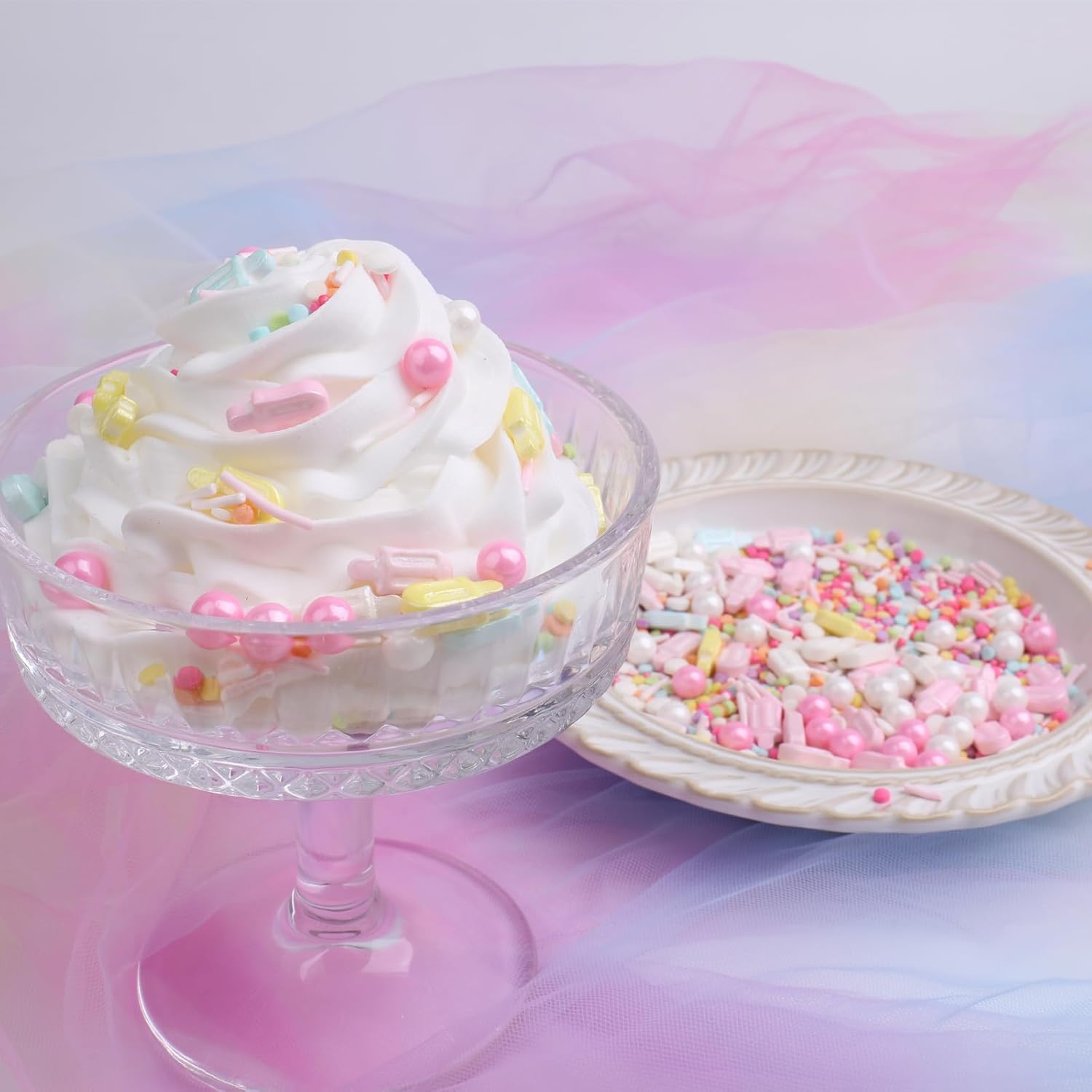 Summer Ice Cream Sprinkles for Cake Decorating, Pastel Popsicle Sugar Baking Edible Cupcake, Cookie, Donut Toppers and Birthday Party Supplies