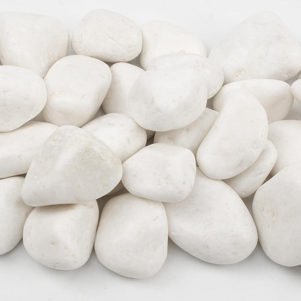 10lbs White Natural River Rocks, Polished Pebbles for Plants Garden, 2-3 inch Decorative White Stones, Ideal for Fish Tank, Vases, Crafting, Home Decor and Garden Landscaping Rocks