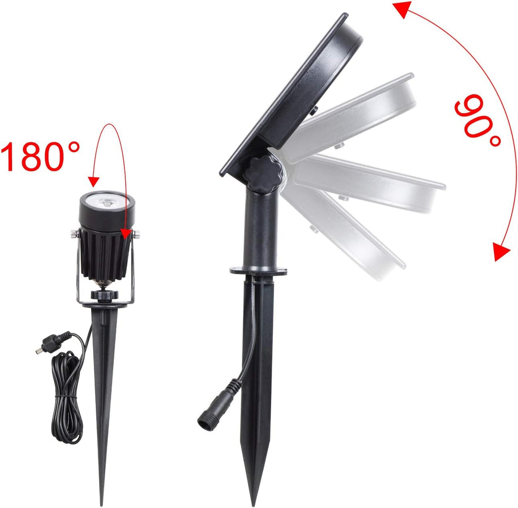 T-SUN Solar Spotlights, Outdoor LED Solar Lights, Waterproof Auto ON/Off Solar Wall Lights for Garden,Driveway, Pathway, Pool Area(White)