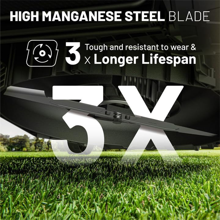 Litheli 18-inch 40V Brushless Lawn Mower for Garden Yards, Lightweight Cordless Lawn Mower Battery Powered with 6-Position Height Adjustment, 2x4.0Ah Battery Include