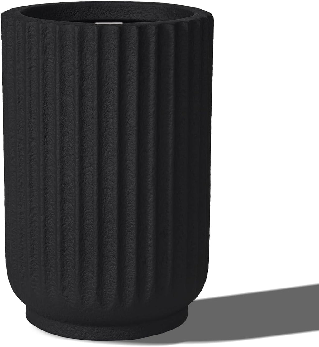 Classic Roman Column Style Planter | 20" Tall | Black & White Options | Ideal for Entrance & Living Room Corner | Durable Fiberglass Composite