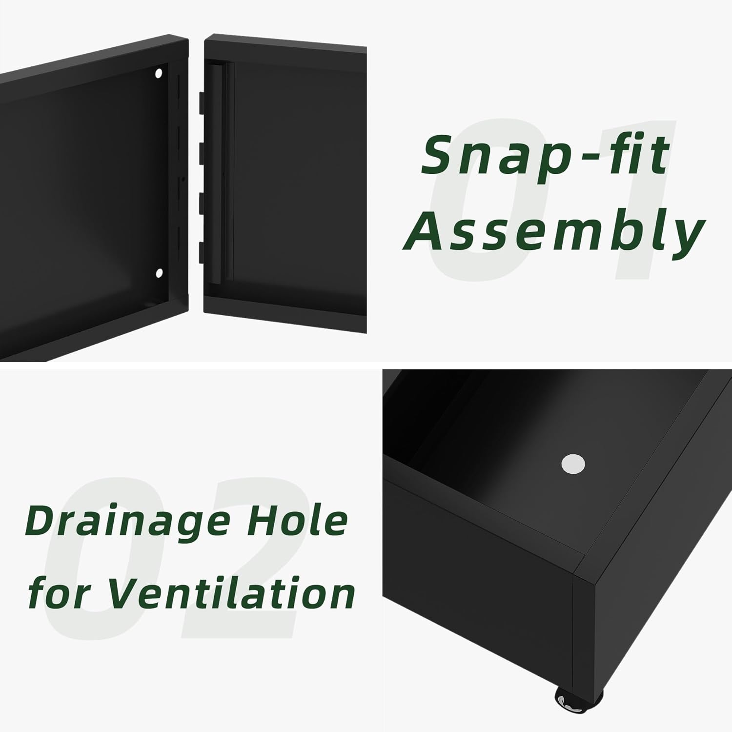 Casaphoria Metal Raised Garden Bed with Trellis and Wheels, 72"x47"x16" Arched Planter Box for Climbing Plants, Vegetables & Vines, Features Drainage Holes and Privacy Screen (Black-Helen&Net)