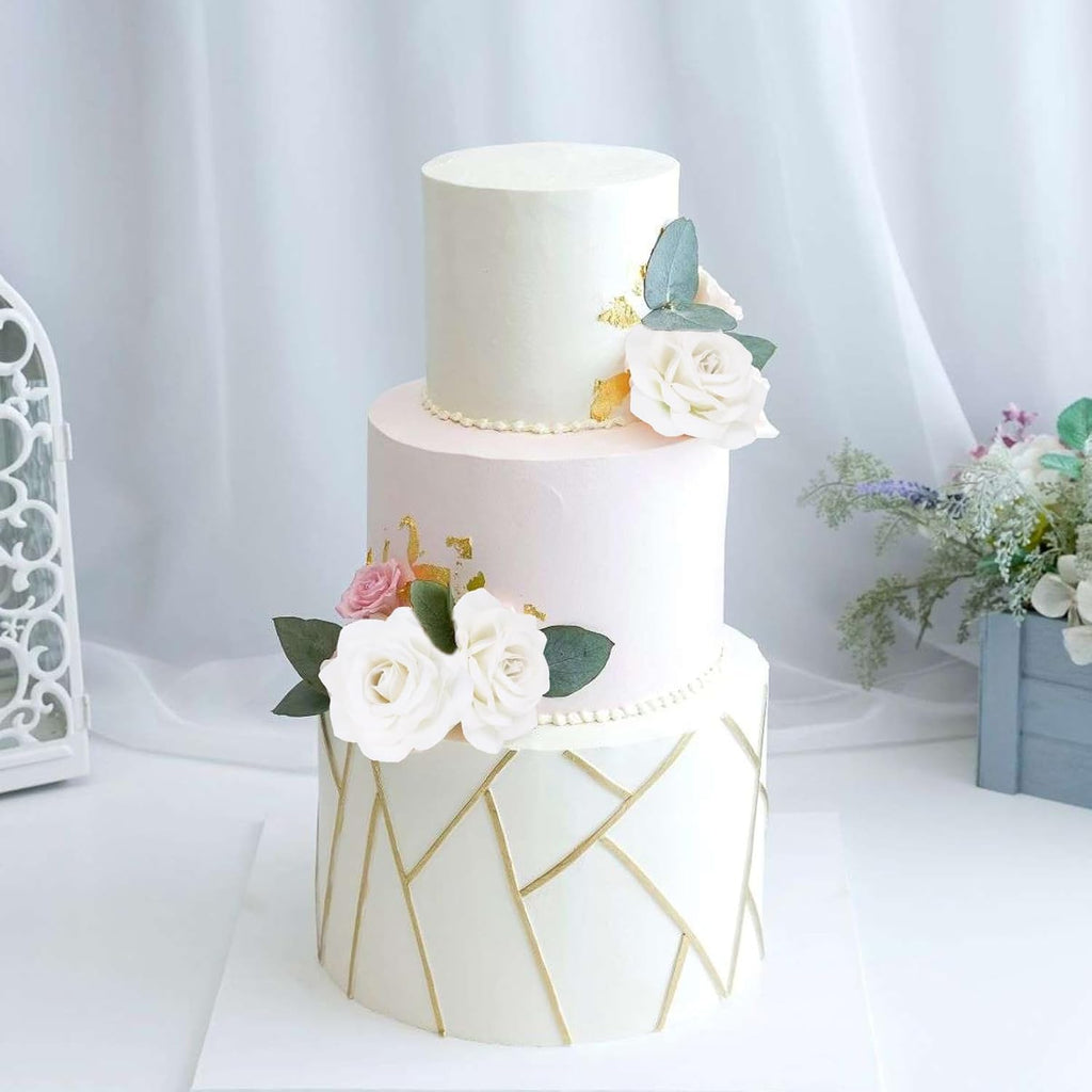 White Roses Artificial Flowers 25pcs Velvet Silk Rose Flowers Heads Fake Rose Flower Head with Stem for DIY Wedding Home Party Baby Shower Decor(White)