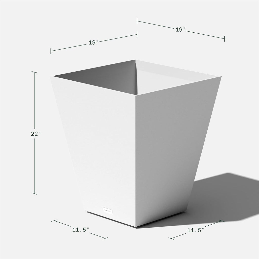 Veradek Pure Series Nobleton Plastic Planter - Large Pots for Indoor or Outdoor Porch/Patio | Durable All-Weather Use with Drainage Holes | Modern Planter Décor for Flowers, Shrubs, Trees