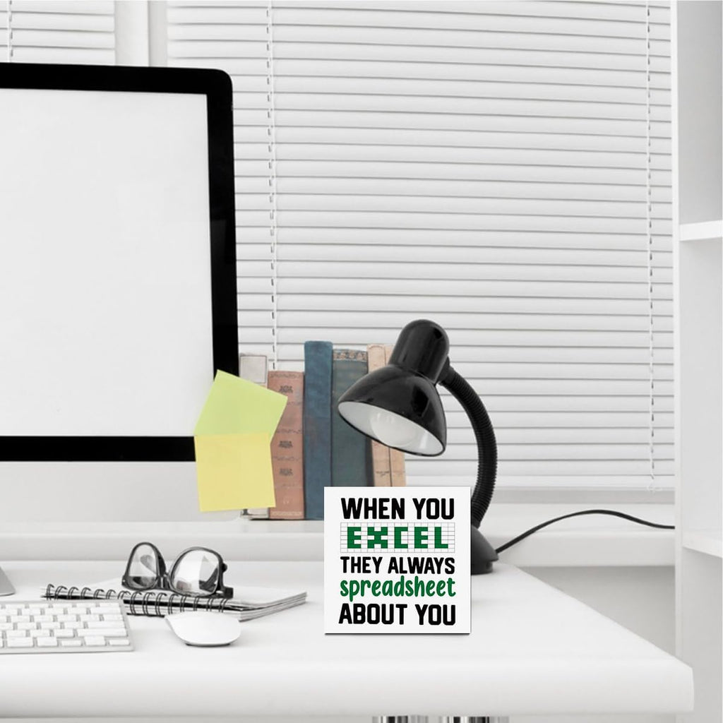 Accountant Quote Wooden Box Sign, Office Sign Desk Decorative Wooden Signs, Humorous Office Decor for Desk Shelf Tabletop Counter, Accountant Gifts For Coworker Friend