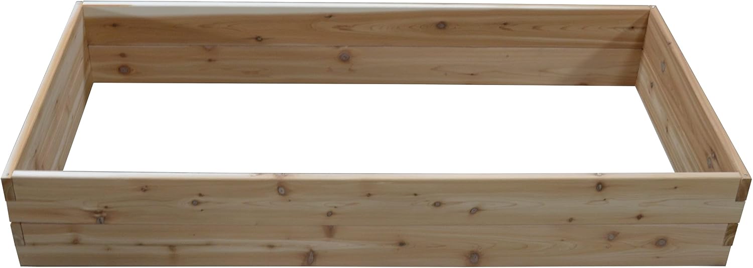 Red Cedar Wood Raised Vegetable Garden Bed - Amish Made in USA (11" Double Raised Bed, Unfinished)