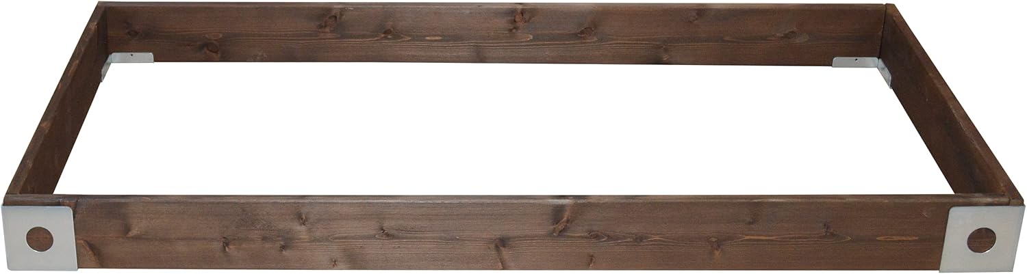 Red Cedar Wood Raised Vegetable Garden Bed - Amish Made in USA (5.5" Raised Bed with Decorative Corners, Walnut Stain)