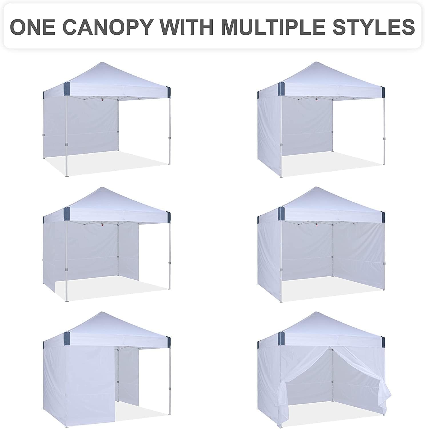 10x10 pop up Canopy Tent, Outdoor Patio Canopy Tent with sidewalls, Heavy Duty Commercial Instant Canopy Tent with Sand Bags for Deck, Party, Camping, Backyard, Playground, White