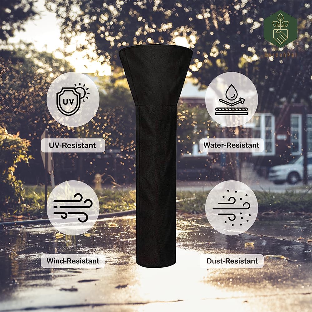 GardenPal 420D Patio Heater Covers with Zipper Outdoor Heater Cover Heavy Duty Tear-Proof, Anti-Snow, Wind-Resistant Dust-Proof Cover for Patio Heater 89"x 33"x 19"