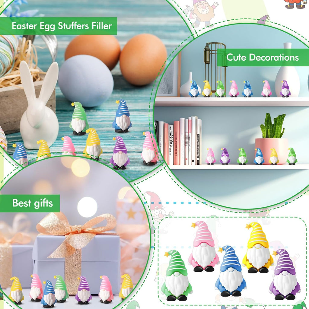 25 Pcs Luminous Mini Gnomes Figurines Fairy Glow in Dark Garden Miniature Gnome Figurines Decor Funny Poses Garden Yard Home Patio Lawn Backyard Hide See DIY Craft