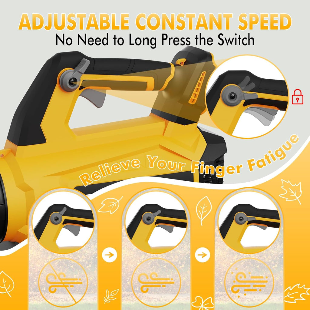 Leaf Blower Cordless (Upgraded) - 630CFM/160MPH, 21V Powerful Electric Cordless Leaf Blower with 2 x 4.0Ah Batteries and Charger, Battery Powered Leaf Blowers for Lawn Care, Patio, Yard, Dust, Snow