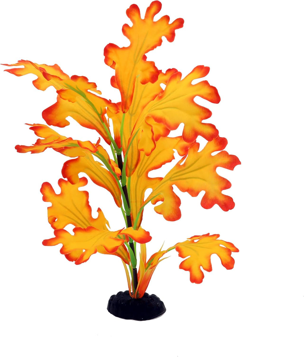 2-Pack 12 Inch Aquarium Silk Aquarium Plants, Artificial Plastic Plant for Small Tank, Goldfish, Fish Hides (Yellow, 12 Inch)