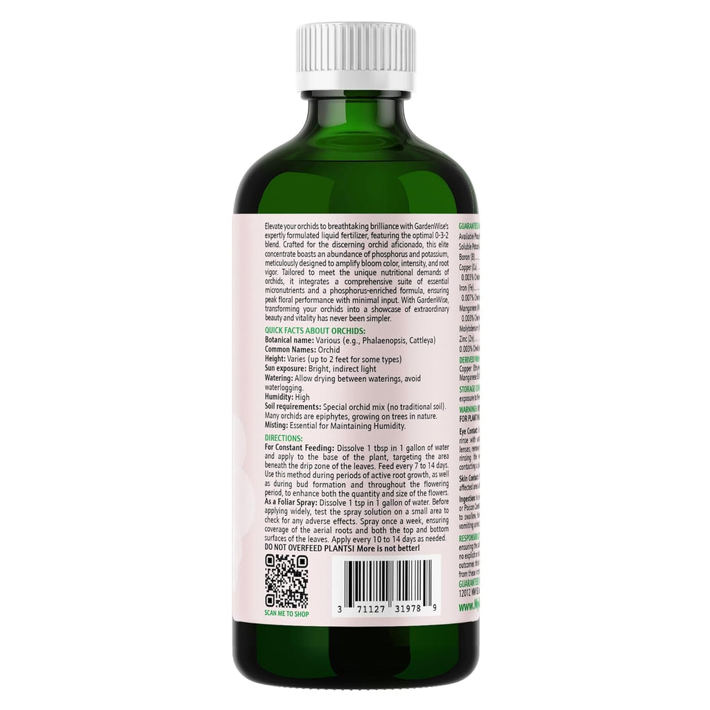 0-3-2 Giant Bloom: Orchid Bloom Enhancer - Orchid Bloom Booster - Orchid Food Fertilizer Concentrate - Chelated Nutrients for Healthy Flower & Reblooms (16 OZ)