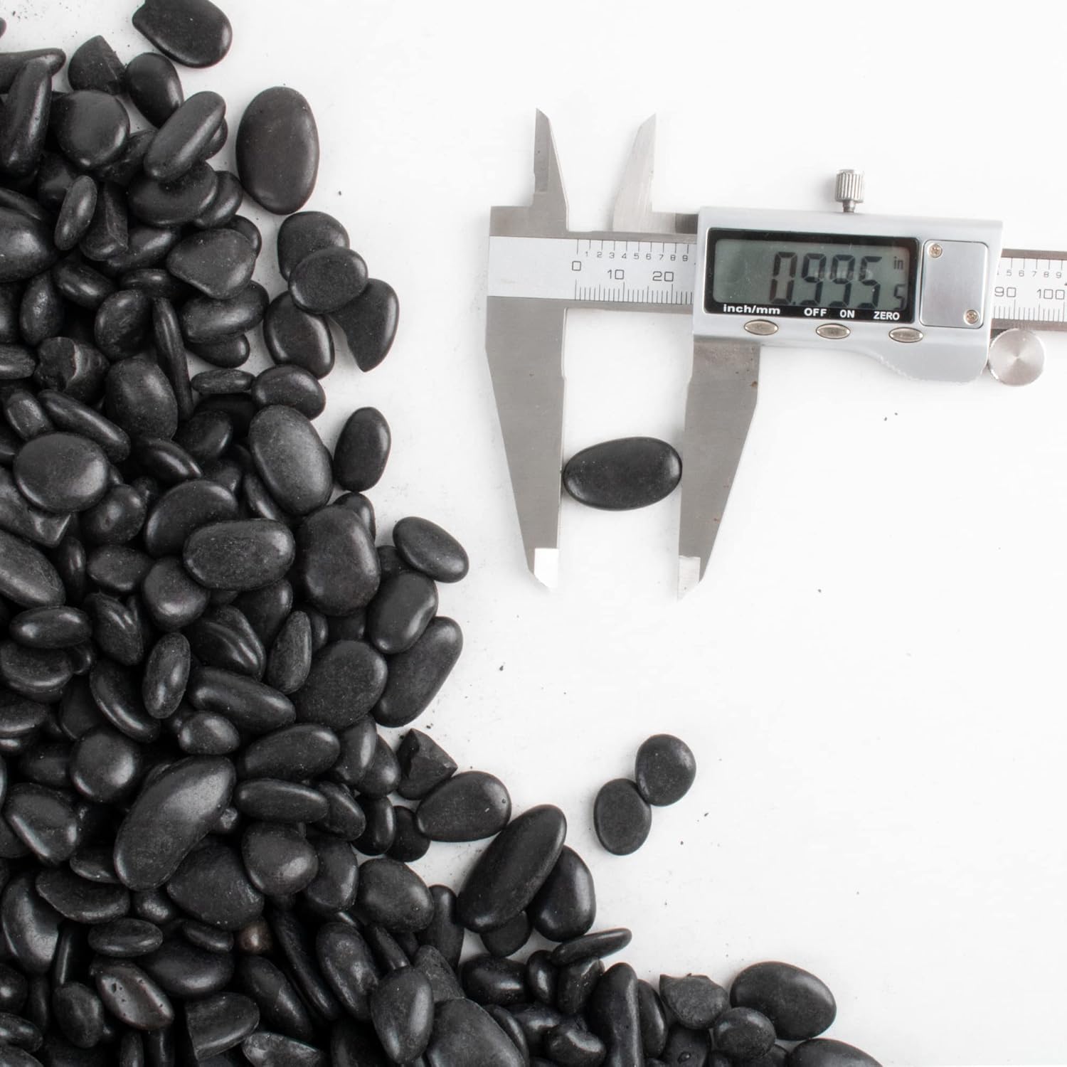 Black Pebbles for Plants 7lb Bulk Bag Aquarium Gravel 0.5"- 1" Decorative Polished Fish Tank Stone River Rocks