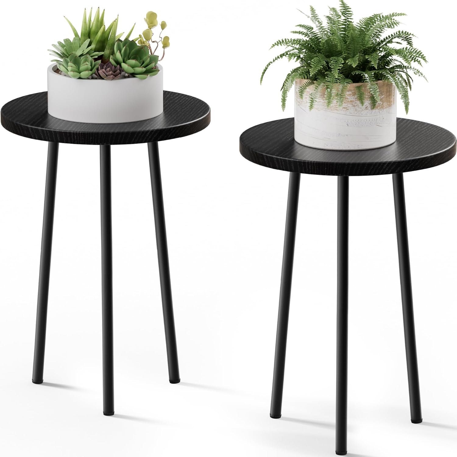 Plant Stand Indoor Outdoor: 2 Pack Indoor Plant Stand 20'' Convertible Multi-purpose Holder - Mid Century Modern Decor - Tall Plant Table for Living Room/Balcony/Garden/Patio