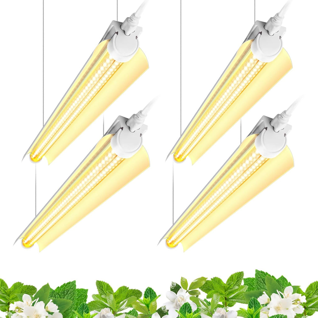 Barrina Grow Light Bulb, 96W(4 x 24W), Full Spectrum 2FT LED Grow Light, V-Shape T8 LED Grow Light Strips, Plant Lights for Indoor Plants, 4-Pack